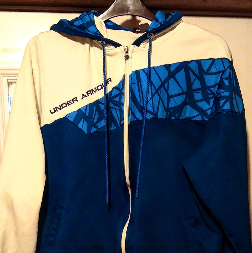 Very nice blue and white under armour hoodie